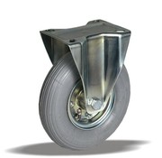 LIV SYSTEMS Fixed castor 200 mm, pneumatic tyre, plate 135x110 mm, 75 kg