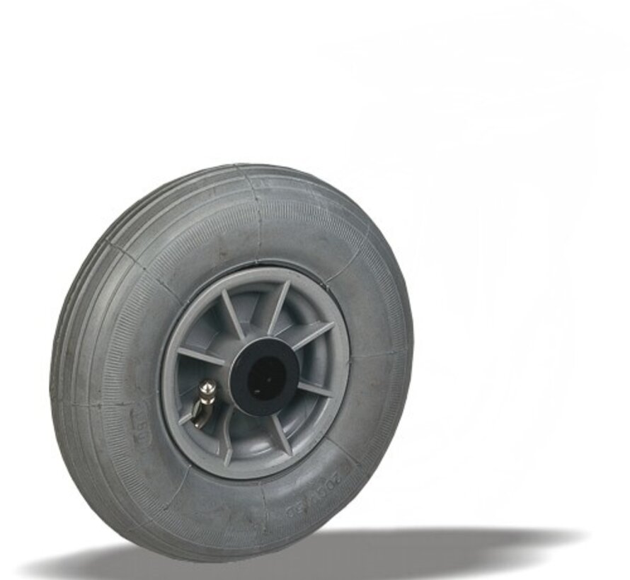 para suelos rugosos rueda + gris neumático  Ø200 x W50mm para 60kg Prod ID: 64100