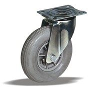 LIV SYSTEMS Kółko obrotowe 200 mm, opona pneumatyczna, płyta 135x110 mm, 60 kg