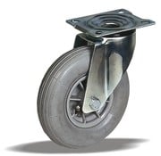 LIV SYSTEMS Swivel castor 200 mm, pneumatic tyre, plate 135x110 mm, 60 kg