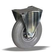 LIV SYSTEMS Fixed castor 200 mm, pneumatic tyre, plate 135x110 mm, 60 kg