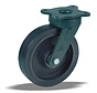 Roulette pivotante 160 mm pour charges lourdes, polyuréthane, roulement à billes, platine 140x110 mm, 600 kg, Réf. 2-322 ISO