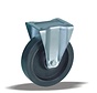 Fixed castor + black rubber tread Ø200 x W50mm for 600kg Prod ID: 42424
