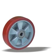 LIV SYSTEMS rueda + Banda de rodadura de poliuretano moldeado por inyección Ø160 x W50mm para 600kg
