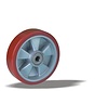 Rueda 200 mm para cargas pesadas, poliuretano, rodamiento de bolas, agujero del eje 20 mm, 800 kg, Ref. 2-120-40K