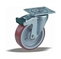 heavy duty Swivel castor with brake + injection-moulded polyurethane tread Ø100 x W40mm for  250kg Prod ID: 42405