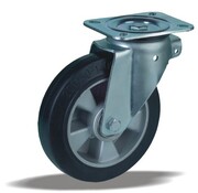 LIV SYSTEMS Ruota girevole 200 mm per carichi pesanti, gomma nera, 500 kg