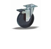 LIV SYSTEMS Swivel castor with brake + solid polypropylene wheel Ø50 x W25mm for 60kg