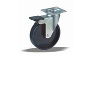 LIV SYSTEMS Swivel castor with brake + solid polypropylene wheel Ø75 x W25mm for 75kg