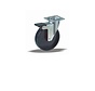Rueda giratoria con freno total 75 mm para muebles, polipropileno, cojinete liso, platina 60x60 mm, 75 kg, Ref. 2-847 A1
