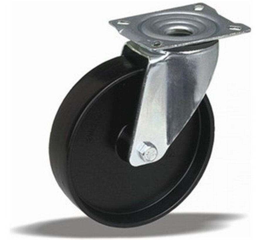 standardno vrtljivo kolo  + trdno poliamidno kolo Ø125 x W38mm Za  250kg Prod ID: 40833