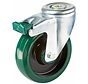 standard Swivel castor with brake + elastic rubber tyre Ø125 x W35mm for  200kg Prod ID: 41093