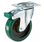 standard Swivel castor with brake + elastic rubber tyre Ø100 x W35mm for  150kg Prod ID: 41043