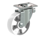 Heavy duty swivel castor 160 mm, polyamide, ball bearing, plate 140x110 mm, 400 kg, Art. 2-394 ISO, wheel centre white