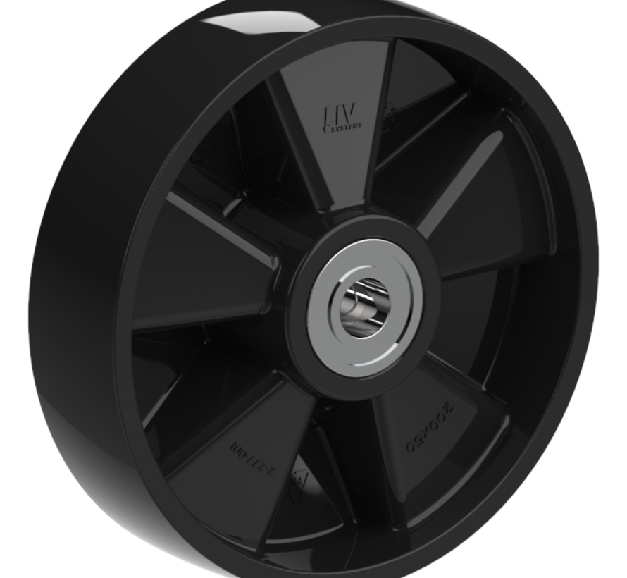 wheel only + solid polyamide wheel Ø200 x W50mm for 500kg Prod ID: 35603
