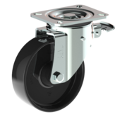 LIV SYSTEMS Rueda giratoria con freno + rueda de poliamida maciza Ø160 x W50mm para 400kg