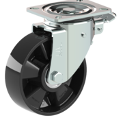 LIV SYSTEMS Roulette pivotante avec frein + Roue en polyamide solide Ø160 x W50mm pour 400kg