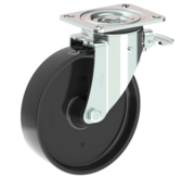 LIV SYSTEMS Rueda giratoria con freno + rueda de poliamida maciza Ø200 x W50mm para 500kg