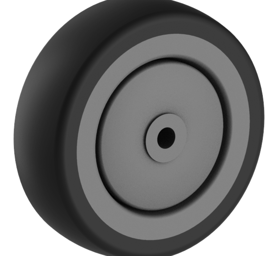 Institutional wheel 100 mm, polypropylene, ball bearing, axle hole 8.3 mm, 85 kg, Art. 2-813-20K