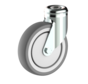 Roulette pivotante 125 mm pour collectivités, polypropylène, roulement à billes, trou central 12 mm, 100 kg, Réf. 2-817