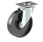 LIV SYSTEMS Swivel castor + solid cast iron wheel Ø200 x W50mm for 800kg