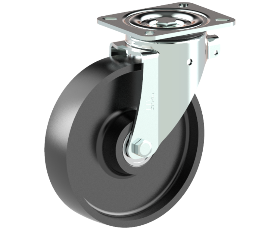 za težje delovne pogoje vrtljivo kolo  + litoželezno kolo Ø200 x W50mm Za  800kg Prod ID: 55391