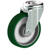 LIV SYSTEMS Kółko obrotowe 125 mm, poliuretan, otwór pod śrubę 12,5 mm, 200 kg