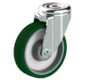 Swivel castor + injection-moulded polyurethane tread Ø125 x W32mm for 200kg Prod ID: 41164
