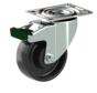 Estándar Rueda giratoria con freno + rueda de polipropileno macizo Ø100 x W38mm para 200kg Prod ID: 42815