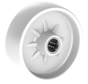 Ruota singola 108 mm, poliammide, cuscinetto a rulli, foro asse 12 mm, 200 kg, Art. 2-714 ISO, nucleo ruota bianco