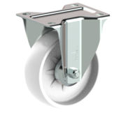 LIV SYSTEMS Bockrolle 108 mm, Polypropylen, Rollenlager, Platte 105x85 mm, 150 kg