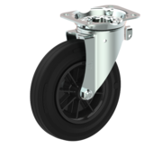 LIV SYSTEMS roulette + pneu en caoutchouc noir Ø160 x W40mm pour 200kg
