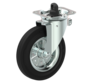 waste bin castors Swivel castor with brake + black rubber tyre Ø160 x W40mm for  200kg Prod ID: 44788