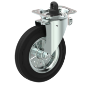 LIV SYSTEMS Roulette pivotante avec frein + pneu en caoutchouc noir Ø160 x W40mm pour 200kg