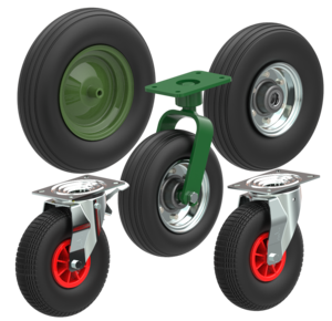 Pneumatic tire wheels & castors