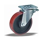 Swivel castor with brake + injection-moulded polyurethane tread Ø160 x W50mm for 600kg Prod ID: 42454