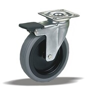 LIV SYSTEMS Ruota girevole con freno 75 mm per mobili, gomma, boccola, 50 kg