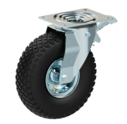 LIV SYSTEMS vrtljivo kolo z zavoro + črna pnevmatika Ø260 x W85mm Za 200kg