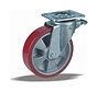 heavy duty Swivel castor with brake + injection-moulded polyurethane tread Ø250 x W50mm for  650kg Prod ID: 46782