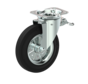 Swivel castor with brake + black rubber tread Ø200 x W50mm for 250kg Prod ID: 44792 - Copy