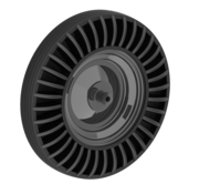 LIV SYSTEMS Koło 400 mm, czarna guma, łożysko ślizgowe, otwór osi 12 mm, 150 kg