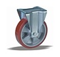 Heavy duty fixed castor 250 mm, polyurethane, ball bearing, plate 135x110 mm, 650 kg, Art. 2-121-50K
