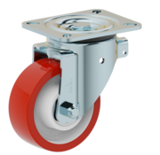 LIV SYSTEMS Rueda giratoria 125 mm para cargas pesadas, poliuretano, 500 kg