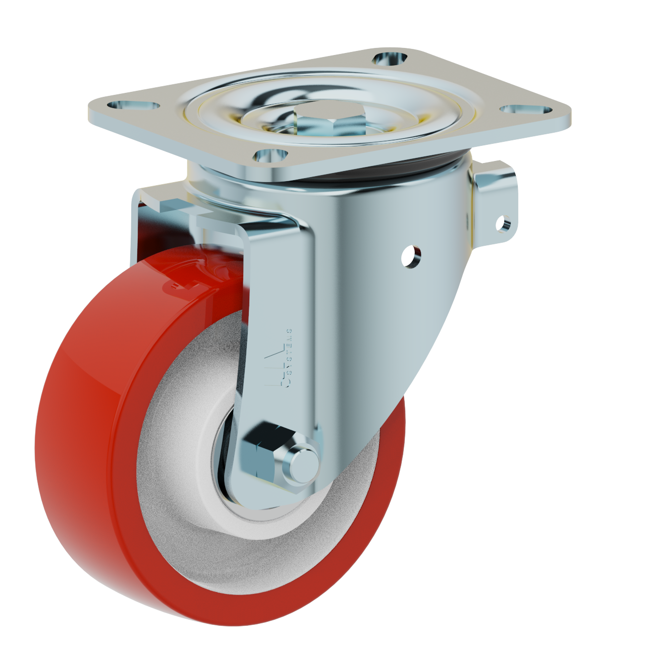 heavy duty Swivel castor + injectionmoulded polyurethane tr