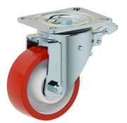 LIV SYSTEMS Rueda giratoria con freno total 125 mm para cargas pesadas, 500 kg