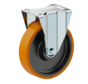 Fixed castor + injection-moulded polyurethane tread Ø160 x W50mm for 600kg Prod ID: 42443