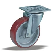 LIV SYSTEMS Kółko obrotowe 80 mm, poliuretan, płyta 105x85 mm, 200 kg