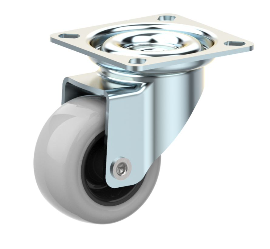 furniture Swivel castor + thermoplastic rubber Ø50 x W25mm for  70kg Prod ID: 33983