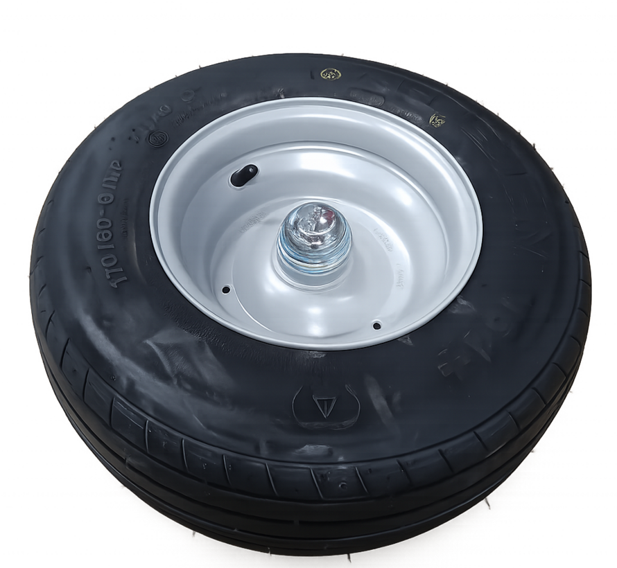 for rough floors wheel + black rubber tyre Ø420 x W170mm for  300kg Prod ID: 48850