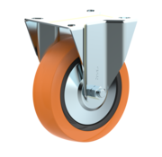 LIV SYSTEMS Fixed castor 160 mm, elastic rubber, plate 135x110 mm, 300 kg